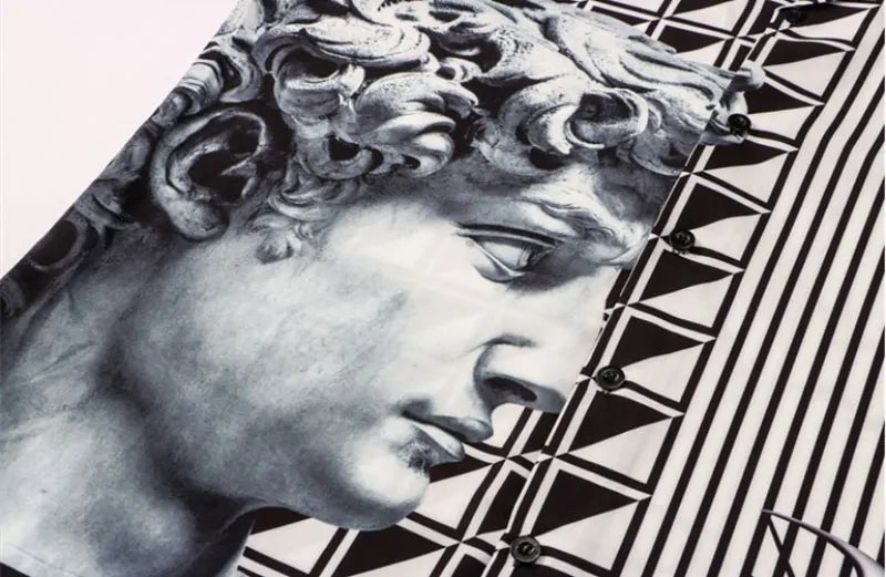 Vaporwave Vintage t-shirt – Gonthwid Hawaiian Beach Shirts Hip Hop Michelangelo David St