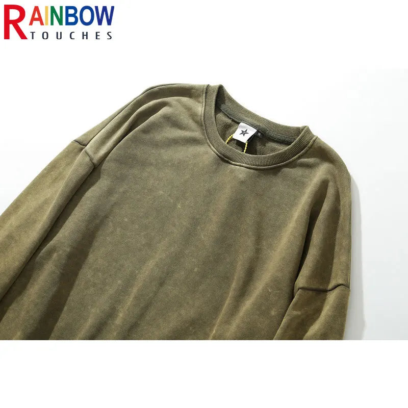 Glitchcore Design – Rainbowtouches Long Sleeve T Shirt Men High Street Coat Tide – Edgy Streetwear for All Genders