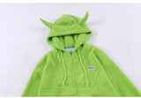 Aolamegs Hoodies Men Twist Knitting Demon Horns Solid Color Zipper Coa