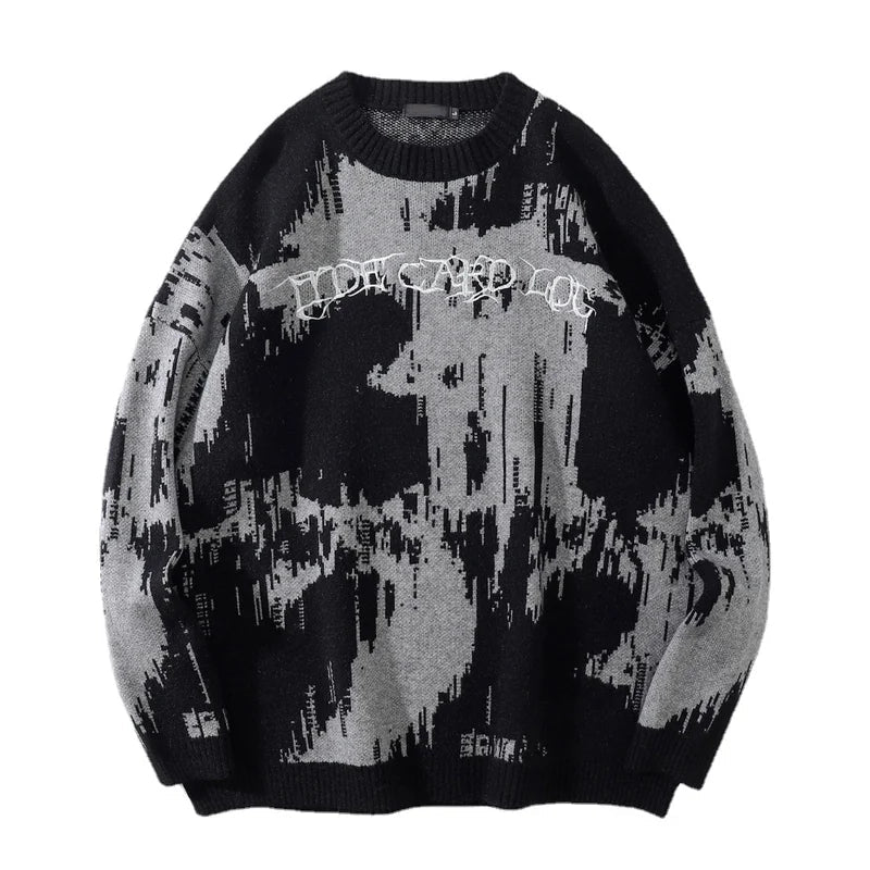 hip hop letter embroidery knitted oversized sweater men new casual o neck long sleeve pullover streetwear unisex loose sweaters - trendy hip hop fashion hoodie, anime inspired graphic hoodie, high quality cotton hoodie