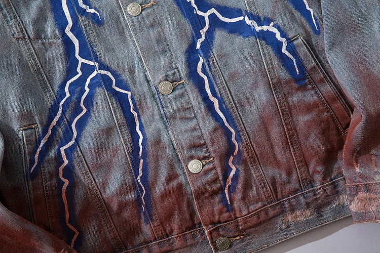 urban fashion featuring mens hip hop lightning denim jackets fashion graffiti ripped coats high street swag outerwears 2020 new spring streetwear jacket design – premium quality jacket for men