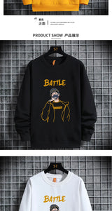 2021 Spring Autumn Mens Sweatshirts Korean Fashion Streetwear Print Ho