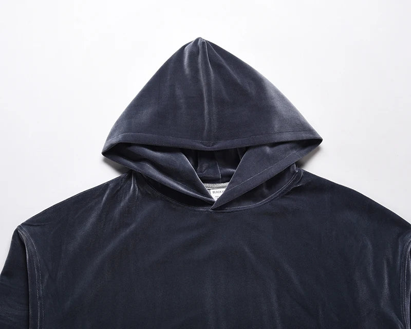 2021 Fashionable Mens Streetwear Velour Hoody Hoodie Oversized Casual