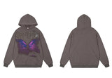 Oversize Hoodie Hip Hop Washed Sweatshirt Men Streetwear Painting Grap