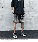 Hip Hop Loose Shorts Fashion Harajuku Printed Shorts Mens Summer Casual Elastic Waist Drewstring Streetwear Sportswear Joggers