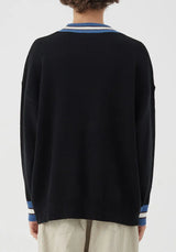 varsity flame pullover for men with bold graphic knit design, perfect for 2025 fashion, street fashion menswear trend for sea