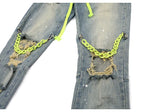 high street knee hole with chain ripped biker jeans mens slim fit denim pants autumn new streetwear casual hip hop pants joggers unique joggers style 4244