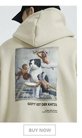 Men Hip Hop Hoodie Sweatshirt Retro Painting Print Harajuku Hooded Pul