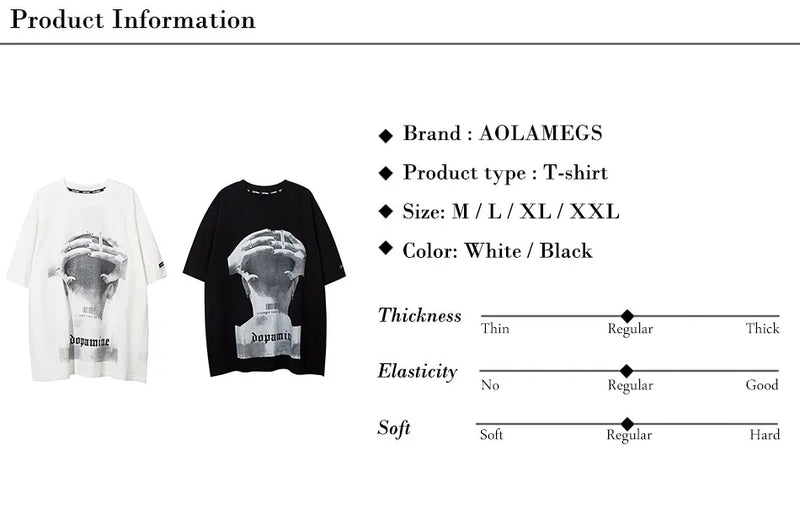 Skatercore Vintage t-shirt – Aolamegs Mens Tee Shirts High Street Cool Boy Printed Oversi