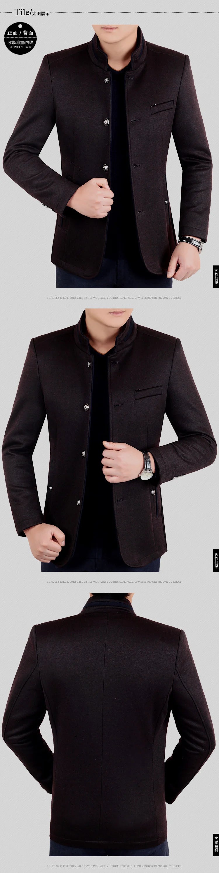 Autumn Winter Wool Coat Men Leisure Long Woolen Coats Men&#39;s Pure Color Business Casual Fashion Jackets Men Wool Overcoat Outwear