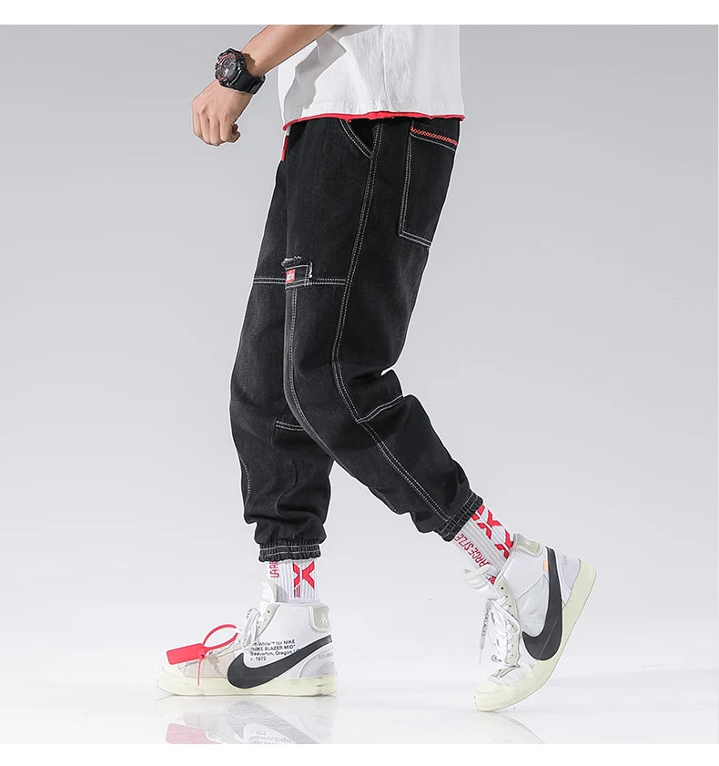 2023 new streetwear hip hop cargo pants mens jeans elastic harun joggers in autumn and spring men clothing unique joggers style 2762