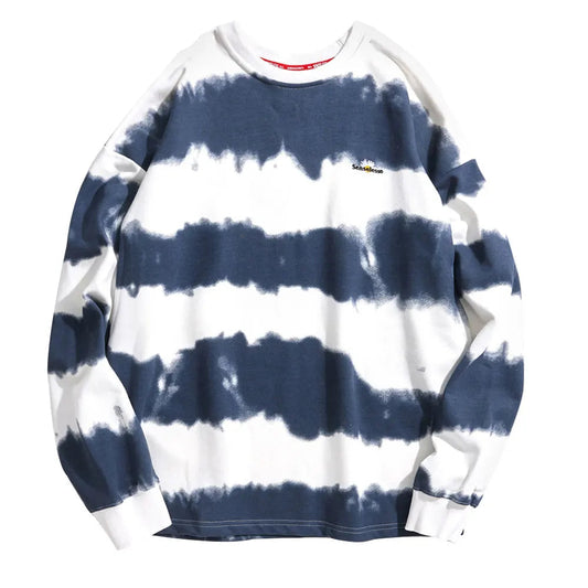 Gonthwid Harajuku Tie Dye Striped Pullover Sweatshirts Hoodies 2023 Me