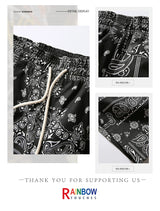 Rainbowtouches Fashion Brand Summer Men Loose Retro Printing Straight Leg Hip Hop Casual Comfortable Sport Tidal Current Shorts