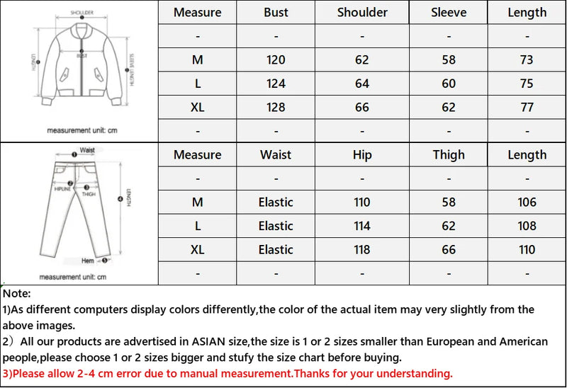 2 pieces set men embroidery velvet zipper jacket and elastic waist loose straight pants sweatsuit hip hop tracksuits sweatsuit unique default style 4305