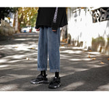 wide legs jeans men fashion retro solid color casual straight jean pants mens streetwear hip hop denim pants mens trousers m 3xl unique jeans style 3693