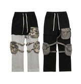 rainbowtouches fashion classic brand mens cargo pants casual color contrast trousers loose straight high street style overalls unique cargo style 4946