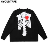 hip hop skull knitted oversized sweater mens letter embroidery o neck long sleeve pullover streetwear loose sweaters clothing - unisex casual winter pullover, anime inspired graphic hoodie, urban fashion pullover