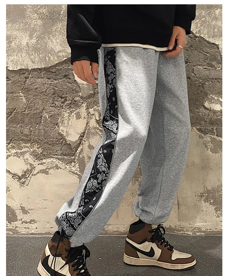 rainbowtouches fashion classic brand mens sporst pants casual bandana pattern trousers loose outdoor style boy tie feet overalls unique default style 1434
