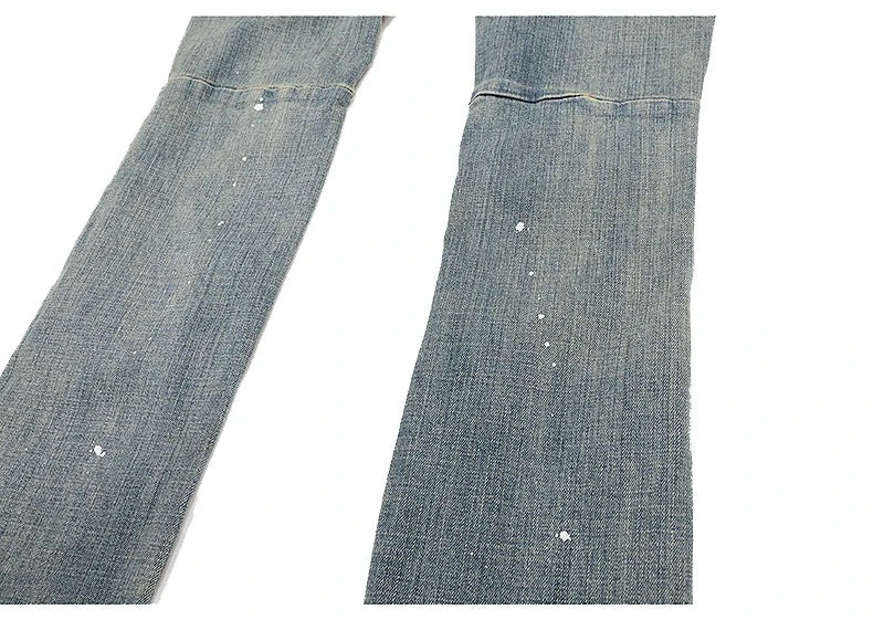 high street knee hole with chain ripped biker jeans mens slim fit denim pants autumn new streetwear casual hip hop pants joggers unique joggers style 4278