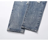 men ripped holes denim jean pants hip hip new fashion straight patchwork pants new casual jeans streetwear mens trousers joggers unique joggers style 1410