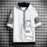 Japan Fashion Mens Hoodies Summer Men Clothing Cartoon Short Sleeve Sw