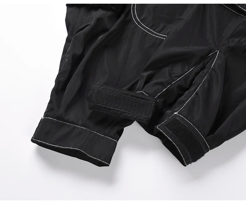 men pockets cargo pants new fashion zipper loose fit harajuku military trousers casual hip hop sportswear streetwear black pants unique cargo style 2483