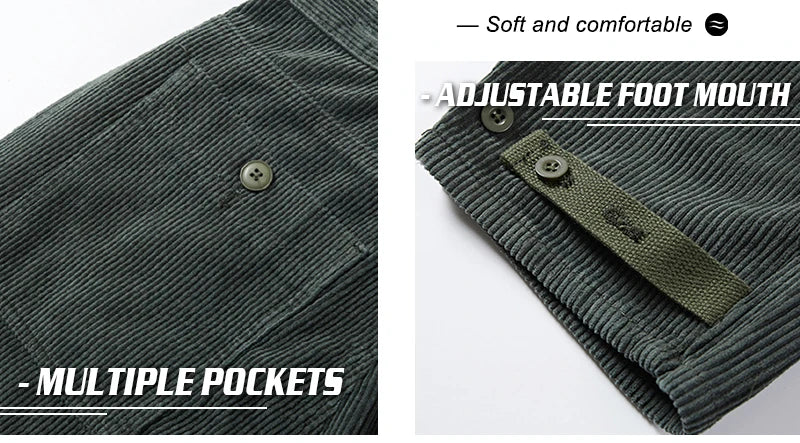 rainbowtouches fashion classic brand men wide legs casual pants corduroy overalls high street hip hop superior quality trousers unique default style 5133