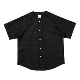 2 Pieces Sets Men Harajuku Pattern Single Breasted Short Sleeve Baseball Shirts and Drewstring Shorts Joggers Streetwear Sets