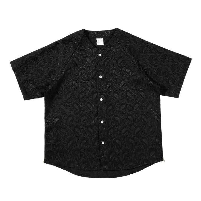 2 Pieces Sets Men Harajuku Pattern Single Breasted Short Sleeve Baseball Shirts and Drewstring Shorts Joggers Streetwear Sets