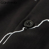 Trapwear Oversized shirt – Gonthwid Hawaiian Beach Shirts Streetwear Lightning Print Sh