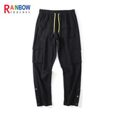 rainbowtouches new fashion classic brand mens cargo pants big pocket design trousers loose straight high street style overalls unique cargo style 3053