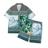 Dark Icon Summer Holiday Beach Mens Set Hawaiian Shirts And Shorts | U