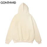 Gonthwid Men Hip Hop Hoodie Sweatshirt Streetwear Funny Bear Print Hoo