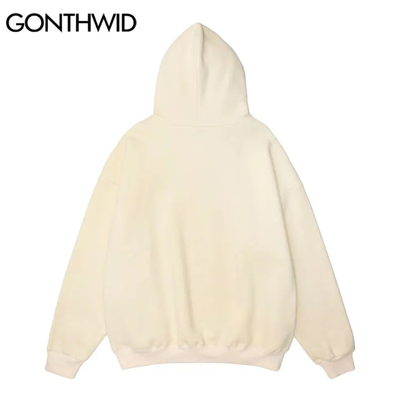 Gonthwid Men Hip Hop Hoodie Sweatshirt Streetwear Funny Bear Print Hoo