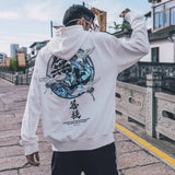Japanese Chinese Style Hoodies Streetwear Sweatshirt Hooded Hip Hop Ev
