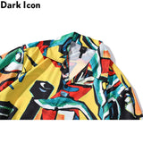 Dark Icon Graffit Hawaiian Shirt Men Vintage Street Men's Shirts Summer Beach Holiday Male Shirt Blouse
