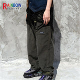 rainbowtouches fashion classic brand men wide legs casual pants corduroy overalls high street hip hop superior quality trousers urban fashion pants