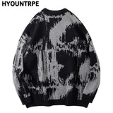 hip hop letter embroidery knitted oversized sweater men new casual o neck long sleeve pullover streetwear unisex loose sweaters - urban fashion pullover, unisex casual winter pullover, graphic printed hoodie for men and women