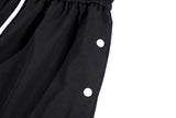 Mens Shorts Hip Hop Stitching Sweat Shorts with Pin Unisex Elastic Waist Loose Straight Streetwear Sports Shorts Casual Shorts
