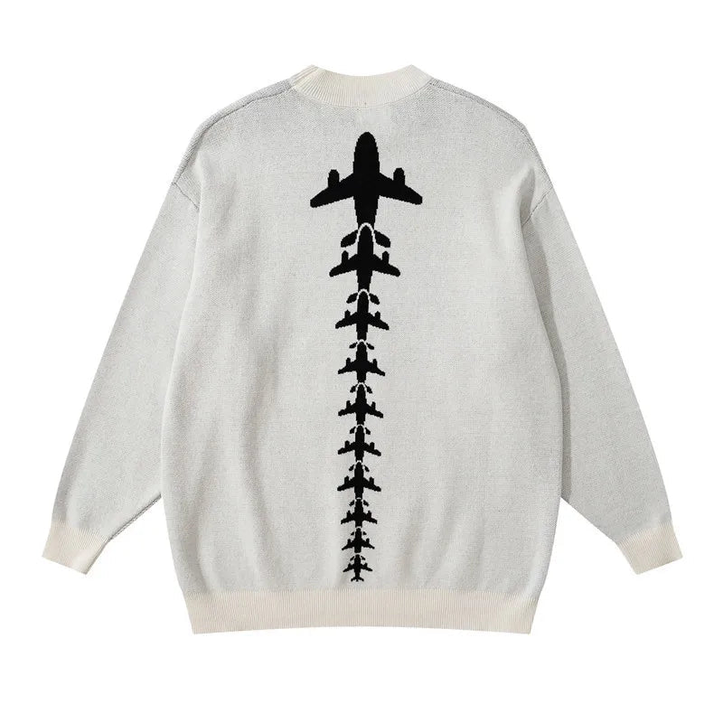 hip hop letter knitted oversize sweater men harajuku o neck long sleeve pullover streetwear casual loose sweater jumper knitwear - bold artwork streetwear hoodie, Y2K grunge street style, gothic aesthetic hoodie for winter
