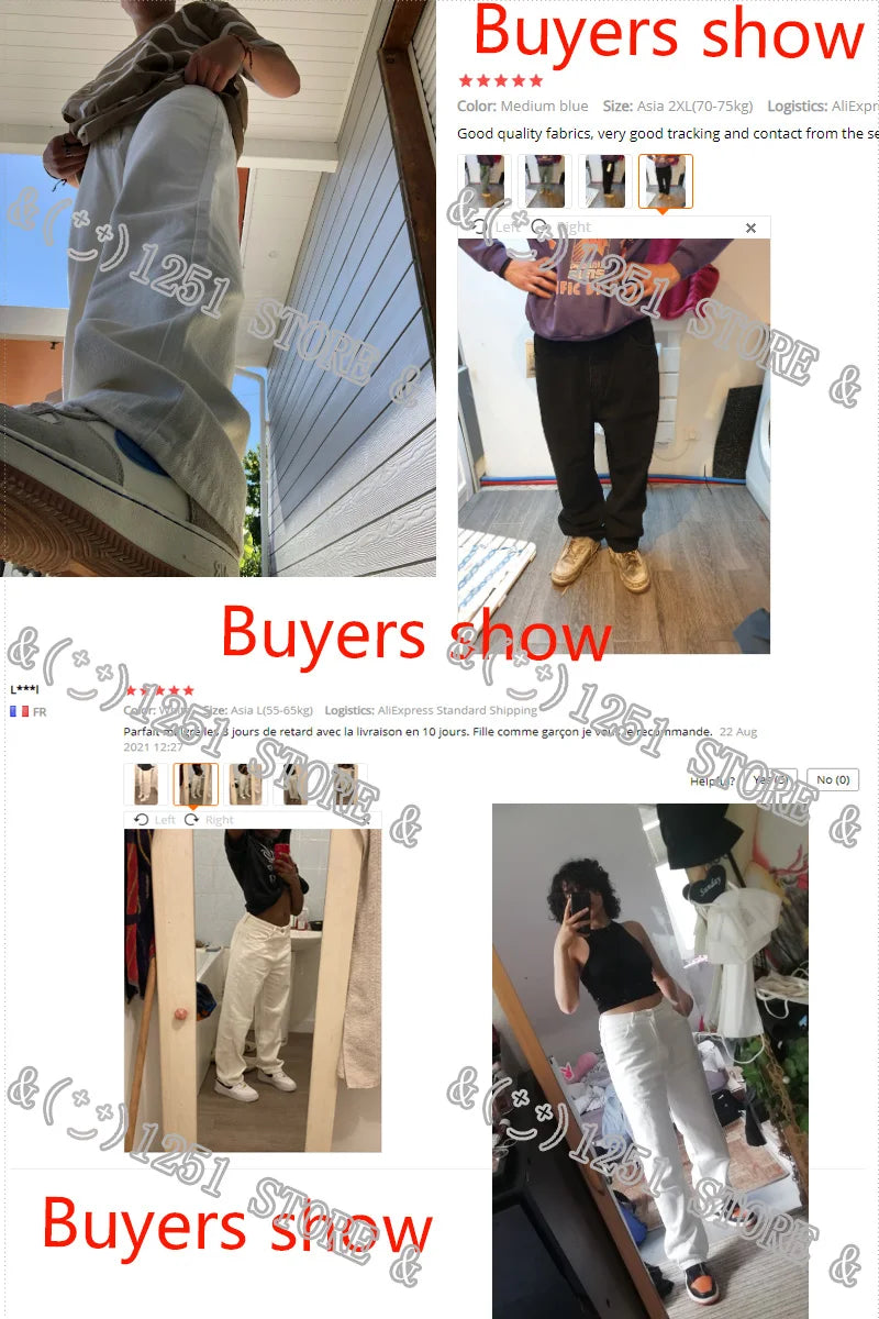 straight jeans men wide jeans white loose denim trousers neutral jean streetwear casual pure man women pants hip hop bagy jeans unique jeans style 2834