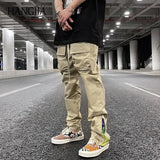 streetwear patchwork cashew flower print cargo pants y2k men hip hop casual functional slim cargo trousers male pocket side zip baggy cargo bottoms