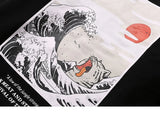 Embroidery Funny Cat Hoodies Sweatshirt Men Hip Hop Winter Fleece Pull