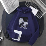 Hip Hop Streetwear Hoodie Sweatshirt Illusion Girl Letter Print Pullov