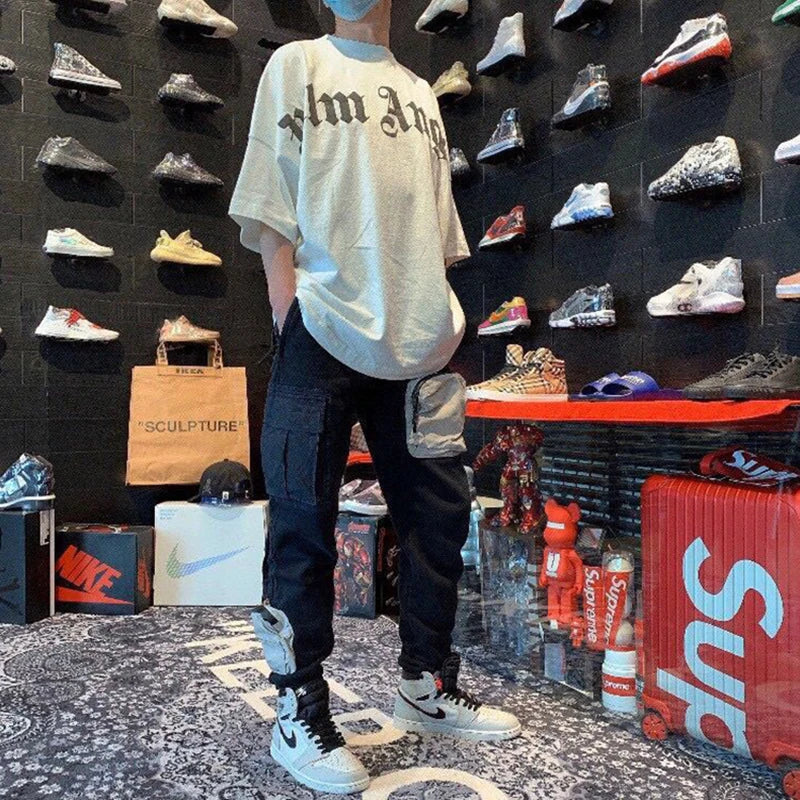 harajuku cactus jack streetwear joggers pockets sweatpants men and women oversize embroidery harem pants baggy casual trousesrs unique joggers style 4576