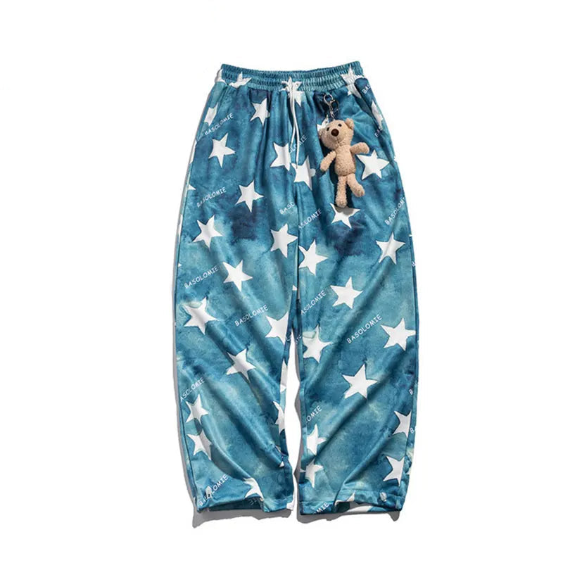 rainbowtouches fashion classic brand mens cargo pants bear pendant trousers loose straight high street style unique wide legs unique cargo style 1845