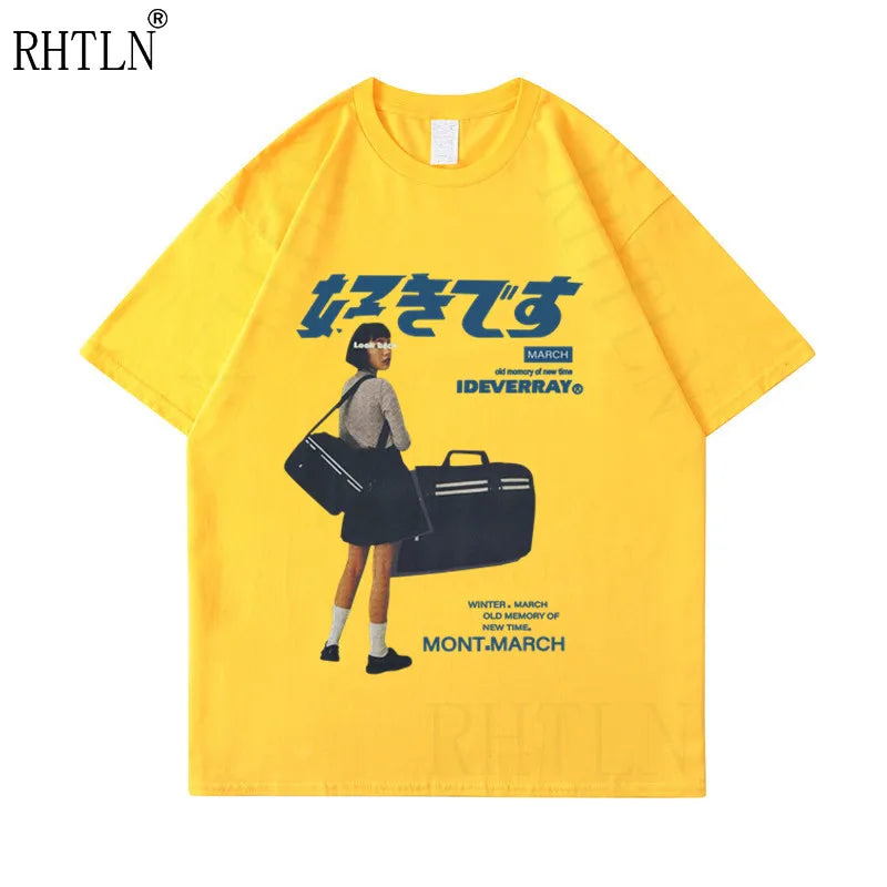 Anime Aesthetic Shirt – Hip Hop Streetwear Harajuku T Shirt Girl Japanese Kanji Prin – Edgy Streetwear for All Genders