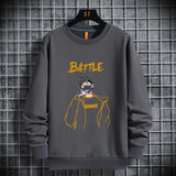 2021 Spring Autumn Mens Sweatshirts Korean Fashion Streetwear Print Ho