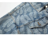 casual layering jacket featuring hip hop denim jeans jacket coat fashion feathers embroidery jeans coats high street outerwear streetwear jackets mens clothing design – premium quality jacket for men