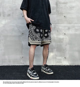 Hip Hop Loose Shorts Fashion Harajuku Printed Shorts Mens Summer Casual Elastic Waist Drewstring Streetwear Sportswear Joggers